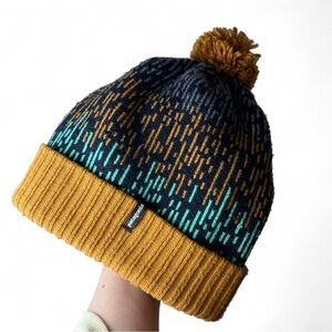 Patagonia Pom-Pom Beanie - Mustard and Teal